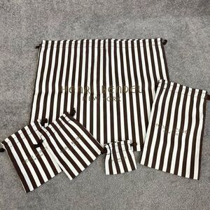 Lot of 5 Henri Bendel Striped Gift Bags Pouches Drawstring